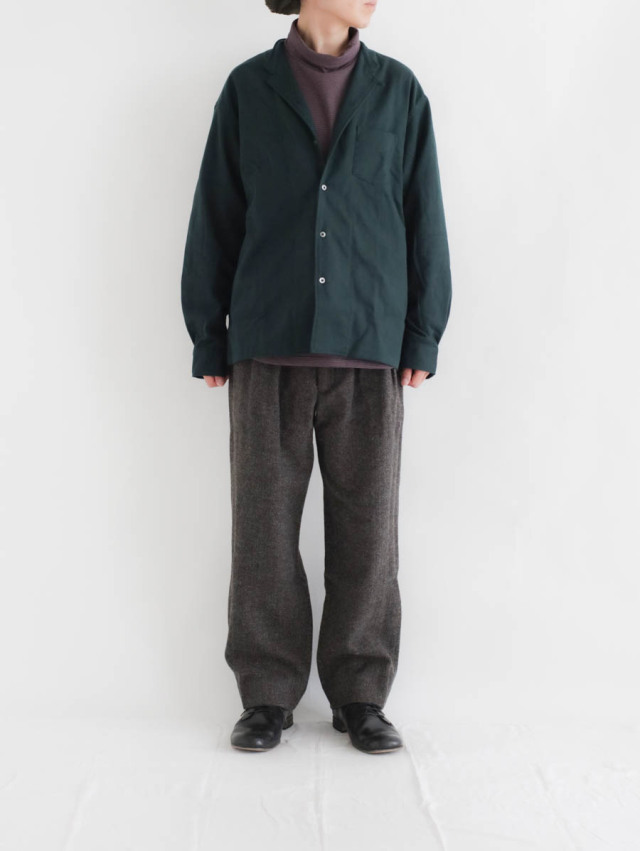 EEL Products イールプロダクツ｜バイカラーシャツ（グリーン）