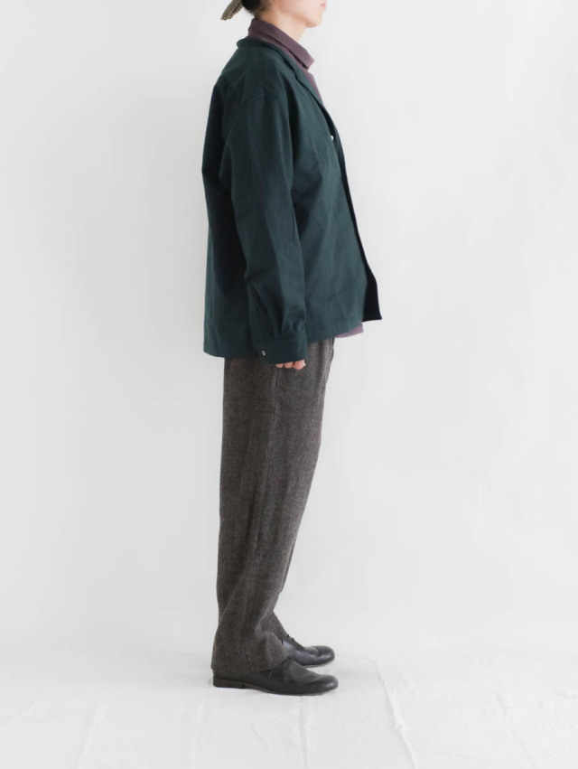 EEL Products イールプロダクツ｜バイカラーシャツ（グリーン）