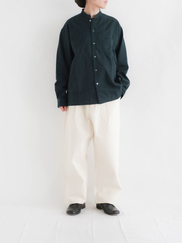 EEL Products イールプロダクツ｜バイカラーシャツ（グリーン）