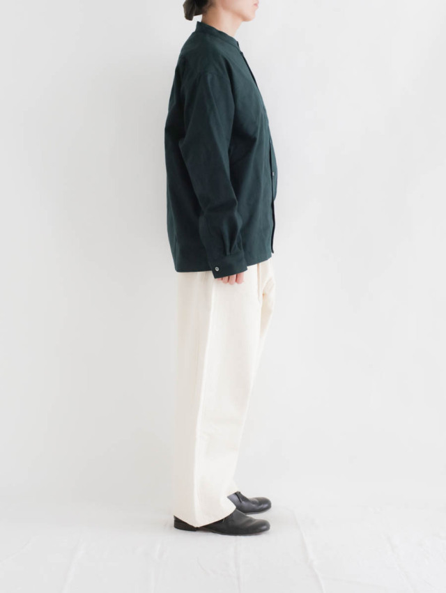 EEL Products イールプロダクツ｜バイカラーシャツ（グリーン）