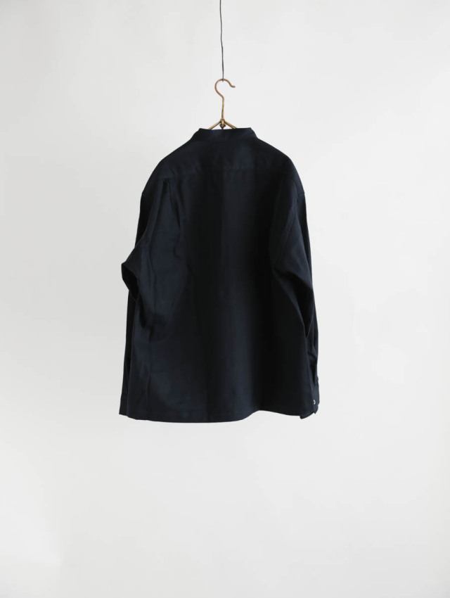 新品未使用 エリー ELLIE タックプリーツBL【NAVY】 EEL Products イールプロダクツ｜バイカラーシャツ（ネイビー）