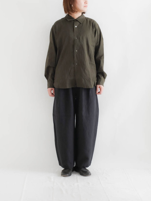 ENDS and MEANS エンズアンドミーンズ｜Carlo shirts（ダークオリーブ）