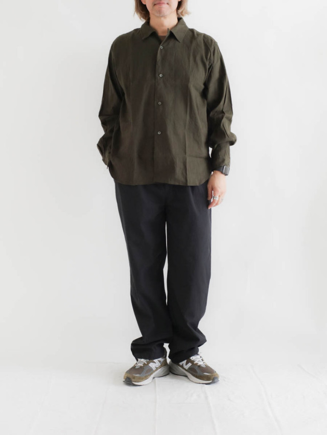 ENDS and MEANS エンズアンドミーンズ｜Carlo shirts（ダークオリーブ）
