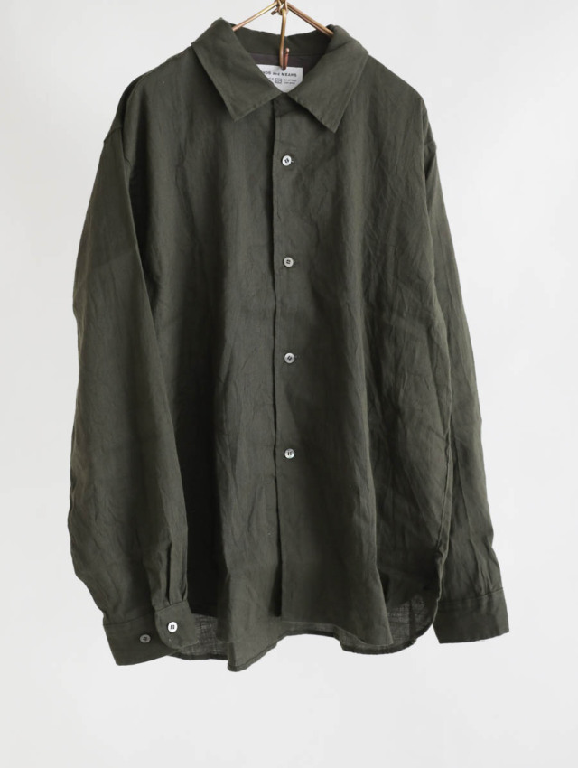 ENDS and MEANS エンズアンドミーンズ｜Carlo shirts（ダークオリーブ）