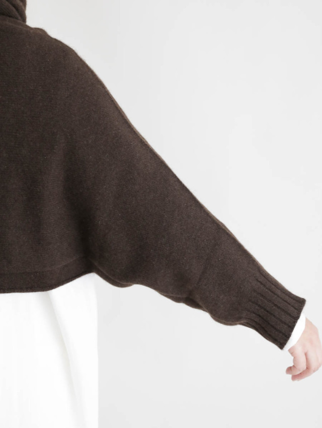 極美品　STONE  XL ダークブラウン セーター William Lockie | Ebony Brown Lambswool Shawl Collar Cardigan