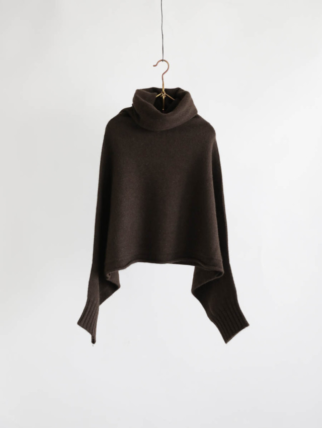【美品】  FACTORY / ファクトリー | ヤク エンブロイダリー ハイネック セーター | 2 | ブラウン | レディース FACTORY ファクトリー｜ヤクローブセーター ダークブラウン