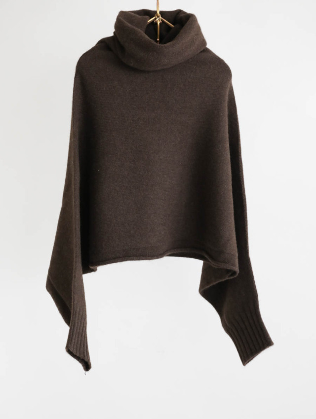 極美品　STONE  XL ダークブラウン セーター FACTORY ファクトリー｜ヤクローブセーター ダークブラウン