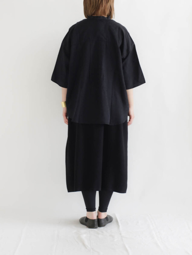 【美品】molli ニット スカート S ブラック FACTORY ファクトリー｜和紙×ペルー綿ニットスカート（ブラック）
