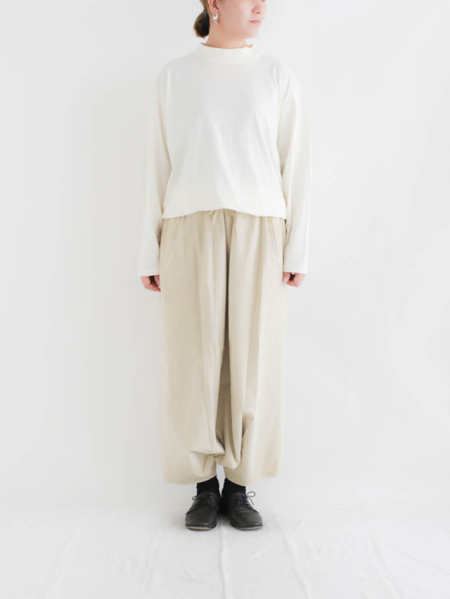 FACTORY ファクトリー｜綿ネルサルエルパンツ（ベージュ）