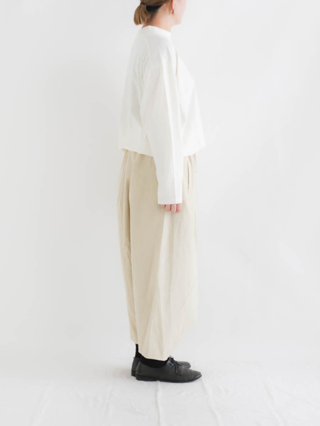 Y's サルエルパンツ ベージュ サルエルパンツ ボトムス テーパードパンツ レディース ポケット付き