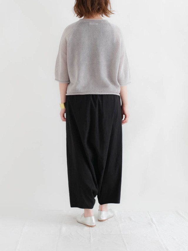 FACTORY ファクトリー｜綿麻サルエルパンツ（ブラック）
