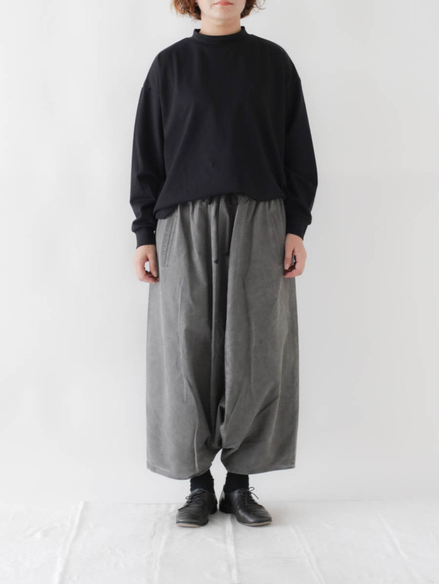 FACTORY ファクトリー｜綿ネルサルエルパンツ（チャコール）