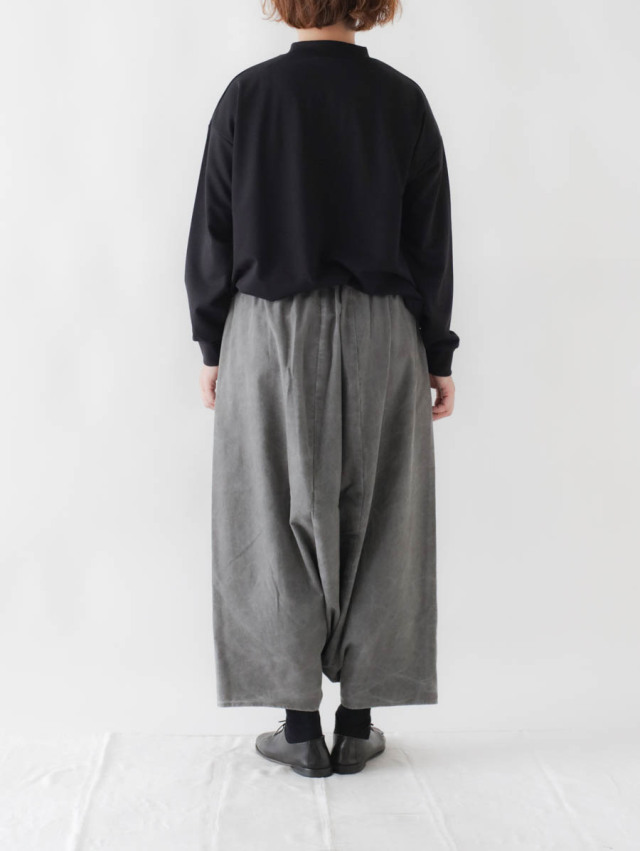 FACTORY ファクトリー｜綿ネルサルエルパンツ（チャコール）