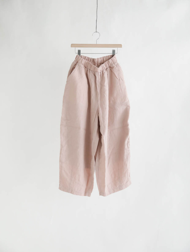 HARVESTY ハーベスティ｜リネンイージーサーカスパンツ（ピンク）