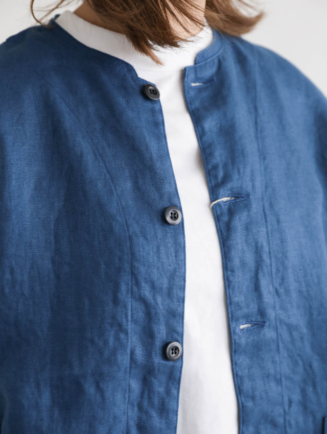 HARVESTY リネンヘリンボン ビッグアトリエジャケット