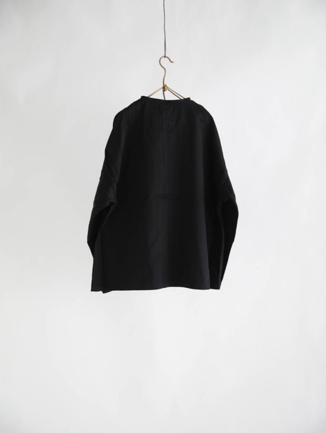 美品 ハーベスティ HARVESTY コットンプルオーバー 黒 ゆったり 日本製 HARVESTY コットンツイルエッグプルオーバー A41801 （BLACK