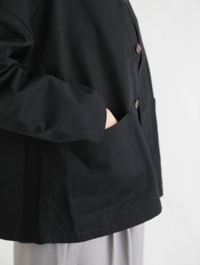 美品 ハーベスティ HARVESTY コットンプルオーバー 黒 ゆったり 日本製 HARVESTY コットンツイルエッグプルオーバー A41801 （BLACK