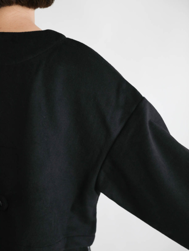 HARVESTY ハーベスティ｜ウールビーバーボレロジャケット（ブラック）