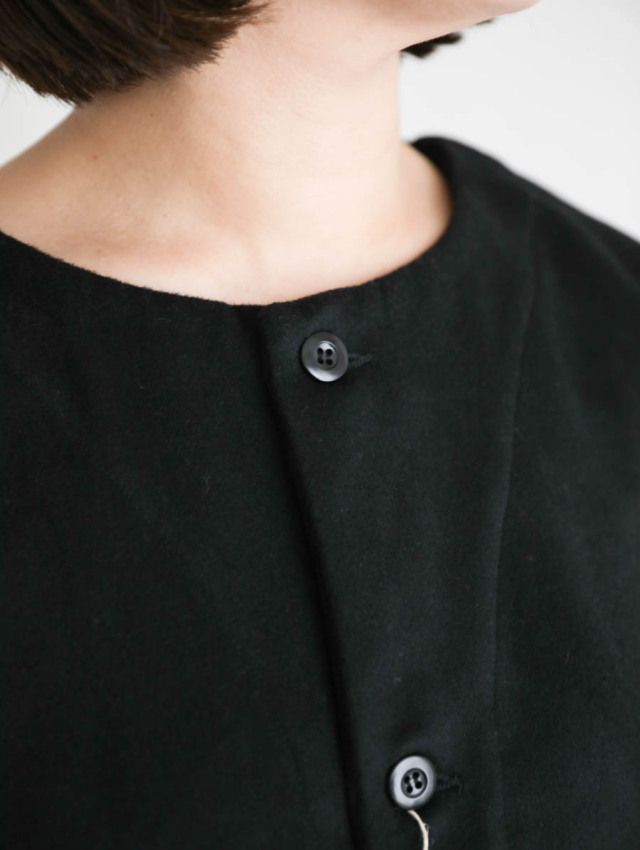 HARVESTY ハーベスティ｜ウールビーバーボレロジャケット（ブラック）