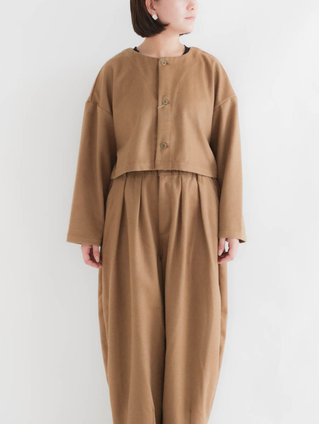 HARVESTY ハーベスティ｜ウールビーバーボレロジャケット（キャメル）