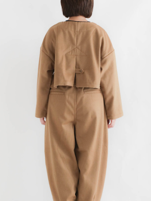 HARVESTY ハーベスティ｜ウールビーバーボレロジャケット（キャメル）