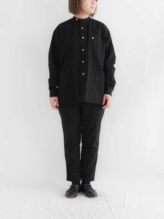 holk ホーク｜band collar shirt ブラック