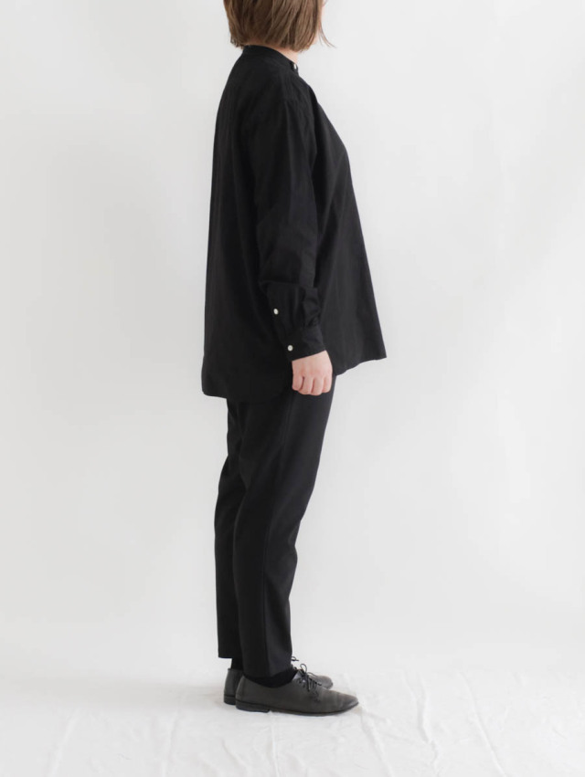 holk ホーク｜band collar shirt ブラック