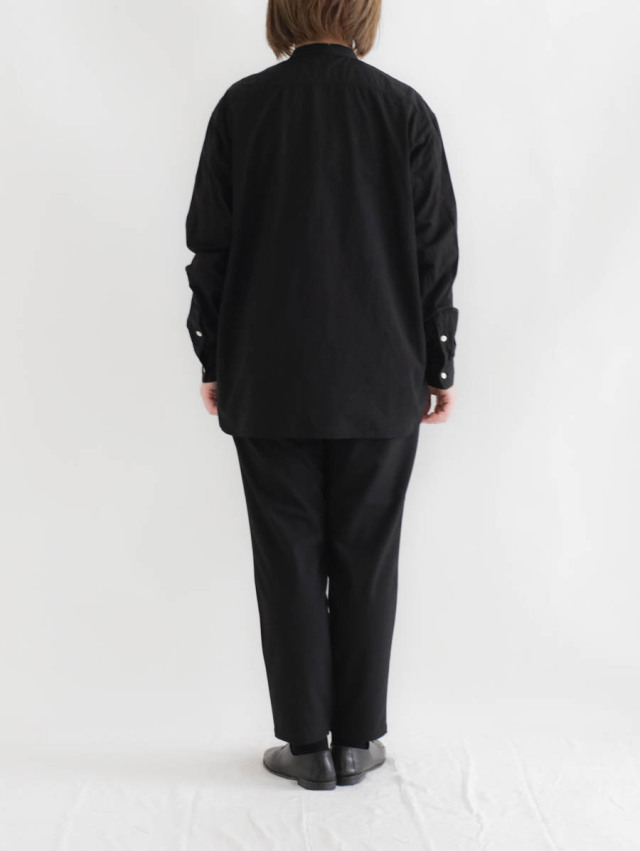 holk ホーク｜band collar shirt ブラック