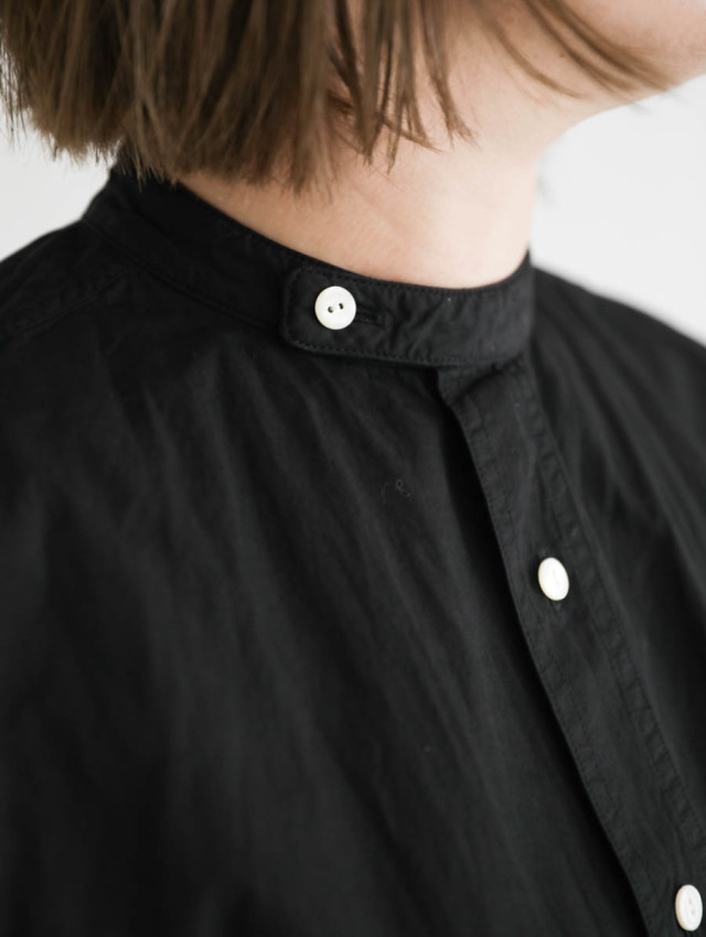 holk ホーク｜band collar shirt ブラック