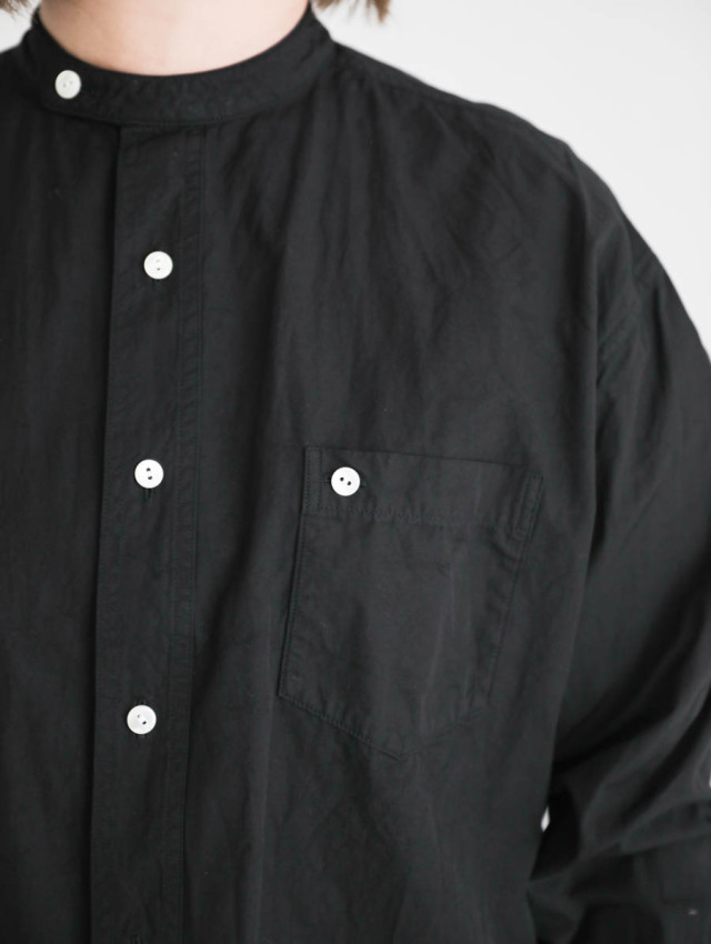 holk ホーク｜band collar shirt ブラック