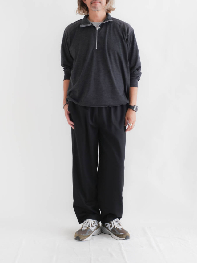 【美品】holk（ホーク）カンフーパンツ holk ホーク｜カンフーパンツ（ブラック）ウールギャバジン