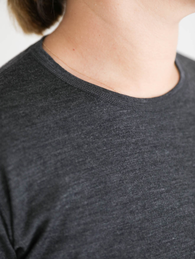 holk ホーク｜ウールロングスリーブTシャツ（チャコール）