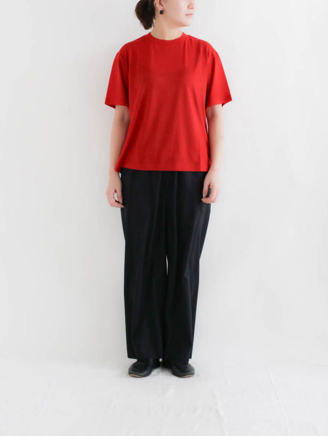holk ホーク｜ウールショートスリーブTシャツ（レッド）