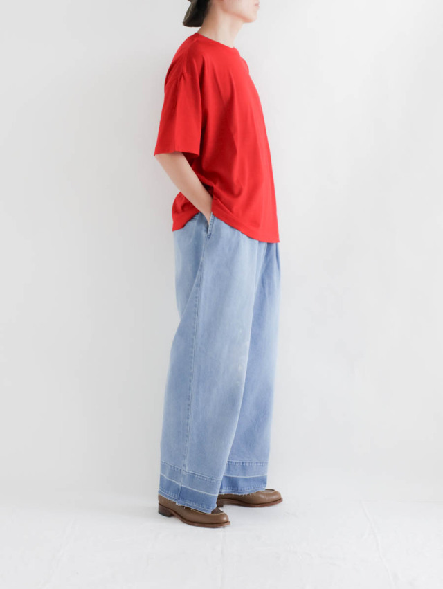 holk ホーク ウールスイングトップ holk ホーク｜ウールショートスリーブTシャツ（レッド）