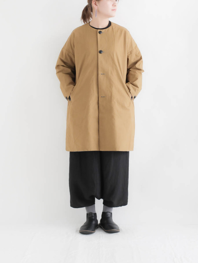 ironari イロナリ / ノーカラーサクラコート ウォルナット 