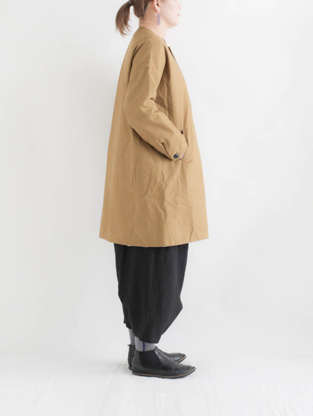 ironari イロナリ / ノーカラーサクラコート ウォルナット 