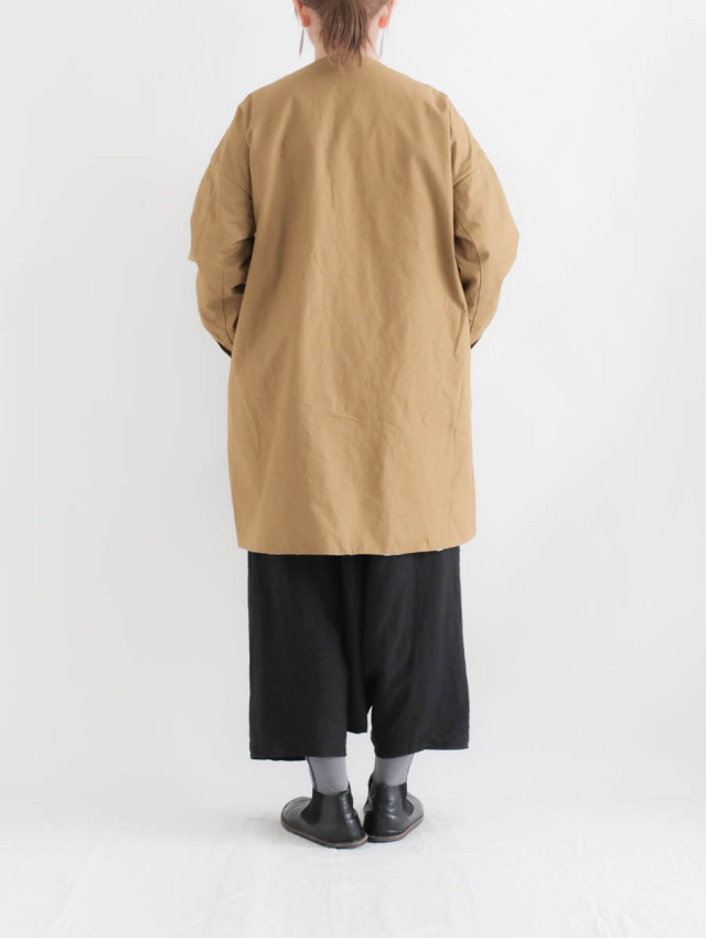 ironari イロナリ / ノーカラーサクラコート ウォルナット 