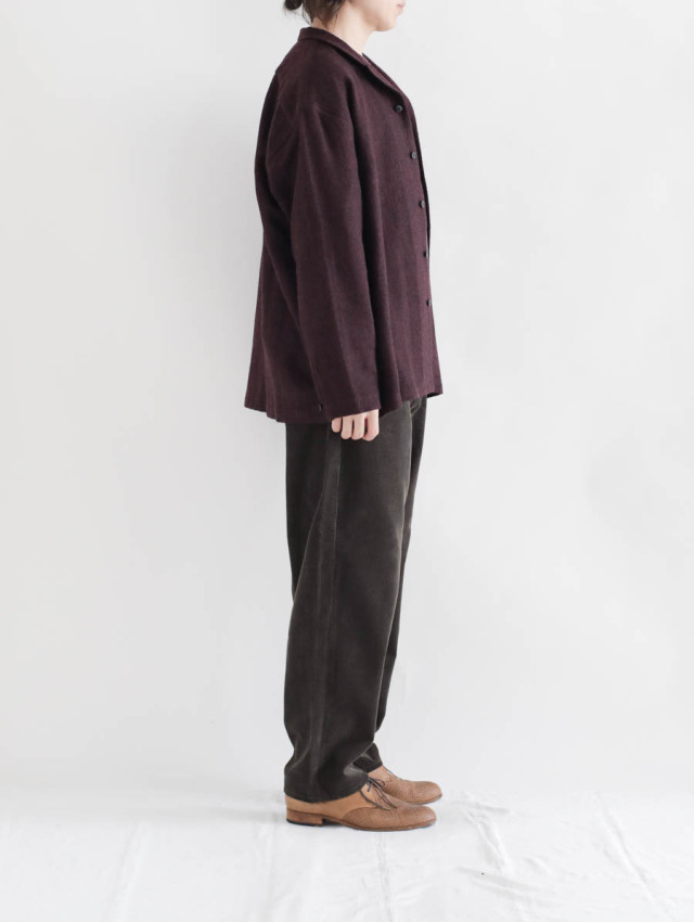 LENO リノ / コーデュロイルーズテーパードパンツ ブラウン 