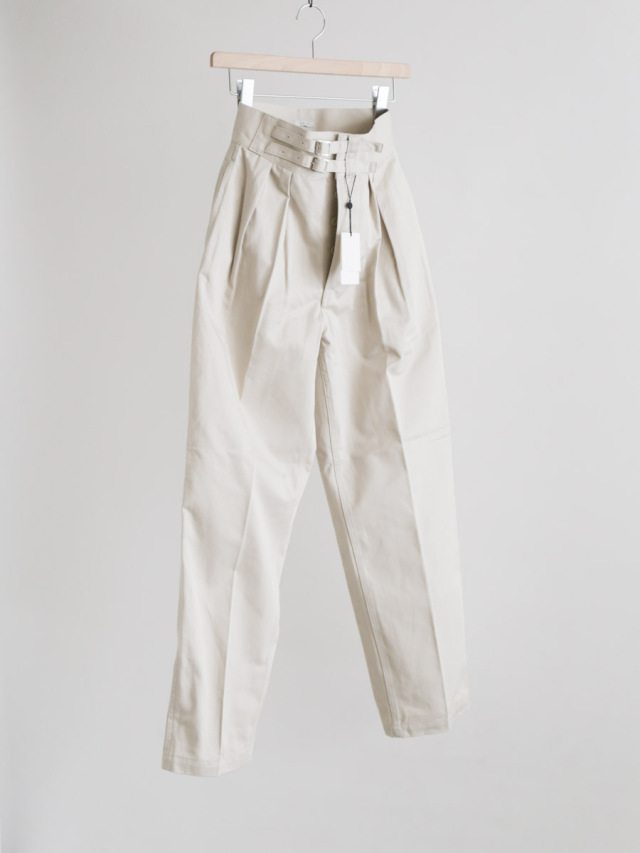 LENO リノ / レディースダブルベルトグルカパンツ アイボリー 