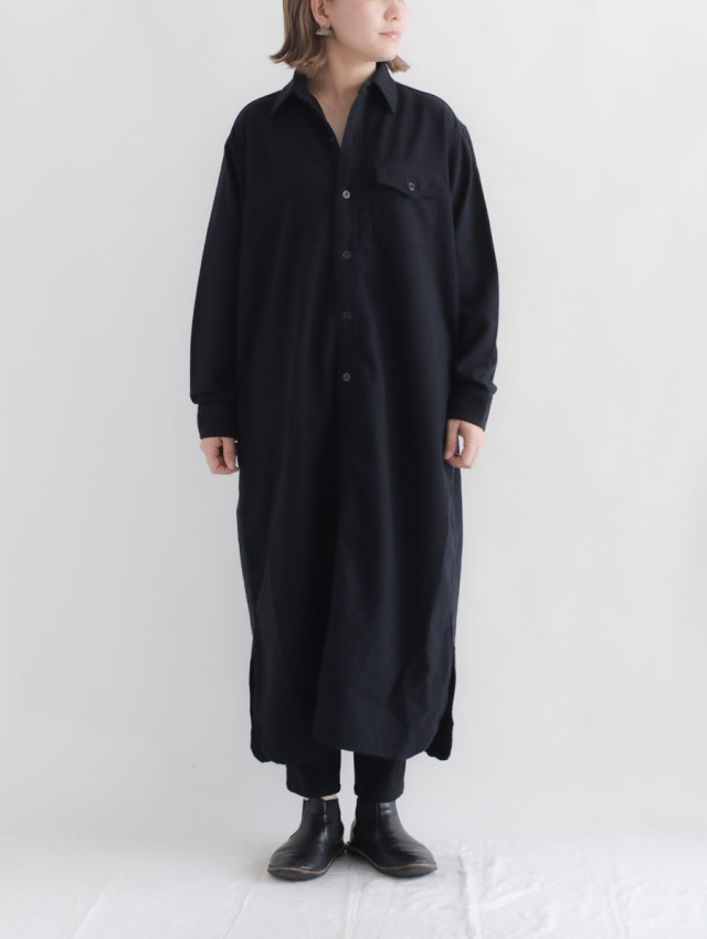 LENO リノ / CPOシャツドレス ネイビー