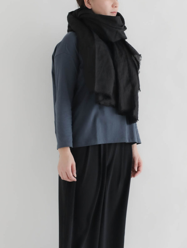 LOCALLY ローカリー｜80 linen stole ブラック