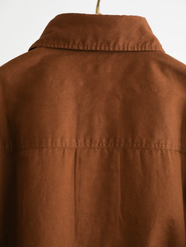 LOLO ロロ｜オックスプルオーバーシャツ（ブラウン）LS-3