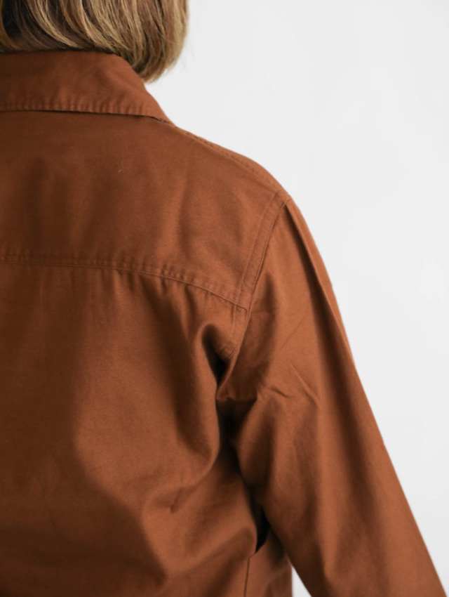 LOLO ロロ｜オックスプルオーバーシャツ（ブラウン）LS-3