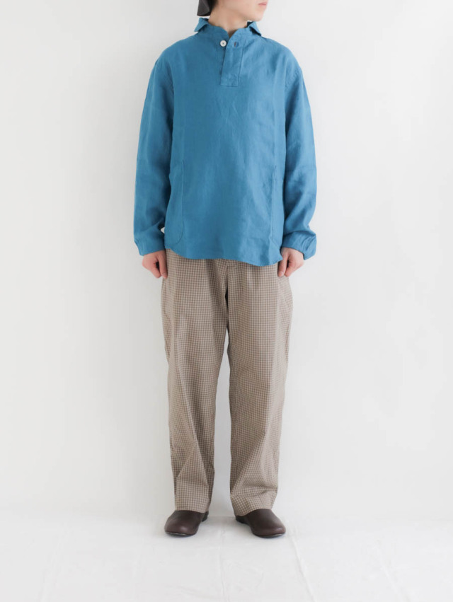BLUE BLUE プルオーバー シャツ リネン UNIQLOリネン プルオーバー シャツ 青 - メルカリ