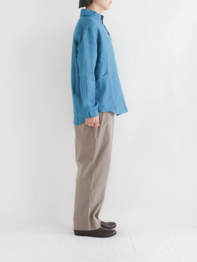 BLUE BLUE プルオーバー シャツ リネン UNIQLOリネン プルオーバー シャツ 青 - メルカリ