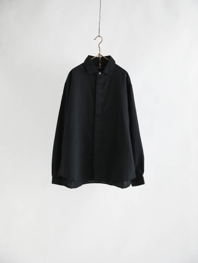 【美品】Leh(レー)スーパーワイドプルオーバーシャツ/ブラック/Lサイズ 美品】Leh(レー)スーパーワイドプルオーバーシャツ/ブラック/Lサイズ