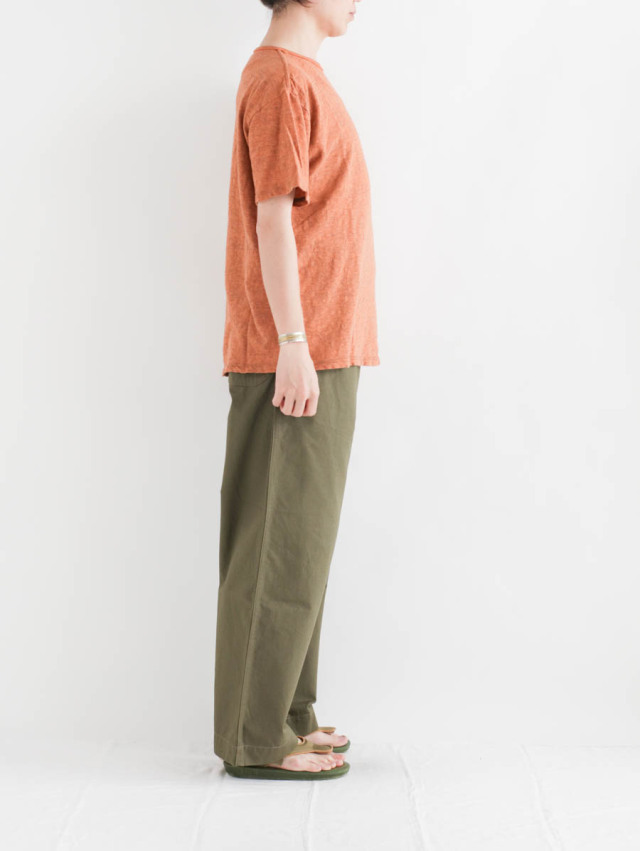 【さらっと着られる】Courreges リブ編み クルーネック T-SHIRT LOOP&WEFT ループ＆ウェフト｜スーパースラブ天竺ダブル