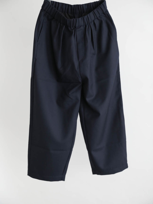 maison de soil メゾンドソイル｜ウールサージ2タックテーパードパンツ