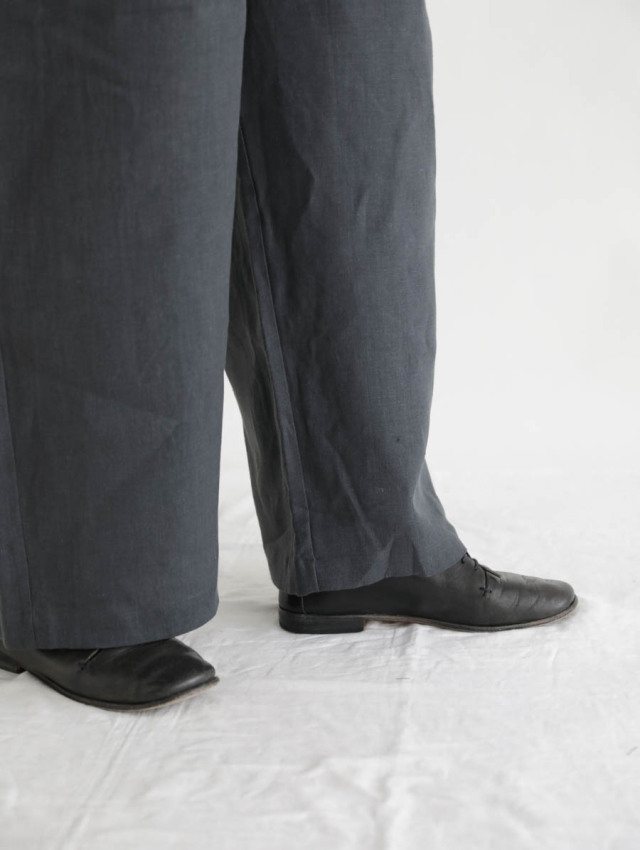 maison de soil メゾンドソイル｜フレンチリネン2タックワイドパンツ