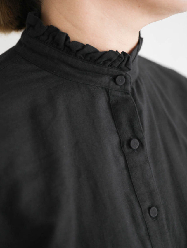 maison de soil メゾンドソイル｜ミニピンタックフリルカラーシャツ